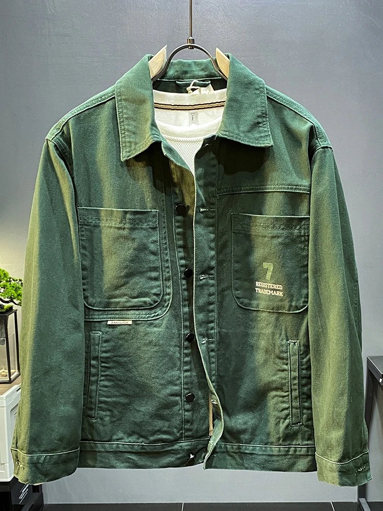 Number 7 Printed Dark Green Workwear Cargo Jacket Kakobuy spreadsheet find